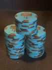    lot Of 50  1 Silver Smith Casino Brass Insert Chips 1980  Obs  Wendover  Nv    