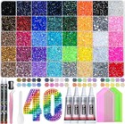 50000pcs Bedazzling Kit With Rhinestones 3mm  40 Colors Bedazzler Kit Resin R   
