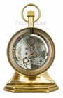 Vintage Brass Desk Clock Glass Lens Nautical Style Table Decor Gift