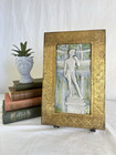 Vtg Ceramic Tile Of Michelangelo   s David     Mounted On Wood With Gold Frame