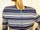 St John Evening Sz 8 Navy Blue Ivory Knit Paillette Sequin Full Zip Jacket Usa