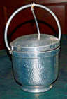 Vintage Retro Hammered Aluminum Ice Bucket Swing Lid Nasco Made In Italy Sb-501