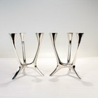 Pair Of Wilkens   S  hne German Mid-century Modern Sterling Silver Candelabra 
