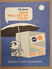 Nasa Space Poster Snoopy  kids Gloves  Original Small 10 5  X8  Rare Apollo