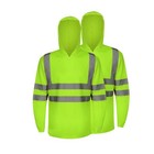 2 Pcs Pack  Unisex High  Visibility  Hoodie Reflective Safety  Long Sleeve