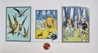 Lot Of 3 Wizard Of Oz Magnets With Vtg 1900 Antique Art From Book Flying Monkeys