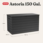 Keter Astoria 150 Gal Outdoor Storage Box Patio Pool Accessories Grey Resin