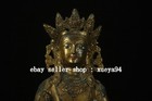 Old Tibet Copper Gilt Ksitigarbha Boddhisattva Netherworld Leader Buddha Statue