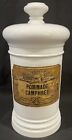 Antique French Pommade Camphree Porcelain Apothecary Pharmacy Jar -11    Tall