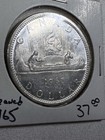 1965 Canada 1 Dollar Large Silver Coin Voyageur Cleaned