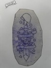 Mike Malone Original Acetate Tattoo Stencil- Us Army Skull Flash  Vintage 1980 s