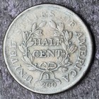 1804  plain 4  No Stems  Draped Bust Half Cent - Coingiants -