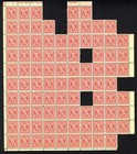 German Amg Us Printing 15 Pf  Over 800 Stamps In Sheet Parts  1945