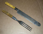 Revolutionary Or Civil War Era Bone Handle Cutlery -fork   Knife