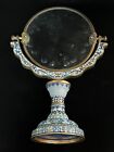 0685 Antique Oriental Chinese Cloisonne Vanity Mirror  Double Side 15    T