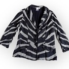 Vintage Alberto Makali Blazer Jacket Large Black White Zebra Beaded Animal Print