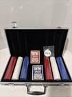 New Poker Chip Set W  Aluminum Case Cards Dealer Button Casino Night