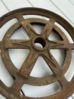 Vtg Antique Cast Iron Wheel Industrial Push Lawn Mower Farm Rustic