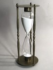 Vintage Solid Brass Hour Glass 10    Tall 28 Min Timer Pantone Late 20th Century