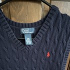 Polo Ralph Lauren Boys Navy Cable-knit V-neck Cotton Sweater Vest S  8 