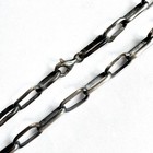 Navajo Paperclip Link Chain Necklace 27in Handmade 6mm Sterling 30g Antiqued