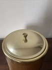 Vintage 60s Mcm Italian Gold Diamond Weave Metal Ice Bucket - Marked Italy Lb 10