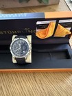 St  hrling Rialto Chronograph Blue Dial Leather Quartz Watch 100m With Box