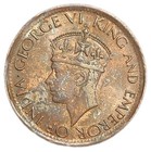 1945 British Ceylon 1 One Cent Au Toned Coin King George Vi Km 111a