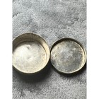 Vintage Enamel Trinket Box Round Pill Case Red Blue Green Floral Metal 2 Inch