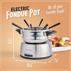  6-cup Electric Fondue Pot Set For Cheese   Chocolate - 6 Color-coded Forks