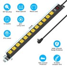 Crst 12 Outlets Long Power Strip  6 Ft Cord Metal Surge Protector Power Strip