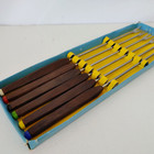 Set Of 6   Vintage Mid Century Wooden Handle Fondue Forks   Stainless Skewers