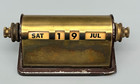 Antique Park Sherman Co  Brass Roller Desk Calendar 4 5  X 1 5  