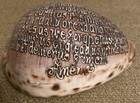 Antique Sailors Folk Art Cowrie Shell  Hand Carved With The Lord s Prayer