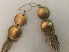Vintage Peruvian Brass Coin Earrings 