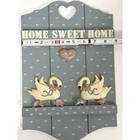 Vintage Home Sweet Home Wood Wall Plaque Blue Country Swans Heart Decor Zg 1269