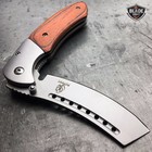 Tactical Spring Assisted Open Pocket Knife Cleaver Razor  Folding Blade Wood