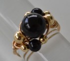 Handmade Wire Wrapped Black Onyx Ring In 14kgold Fill