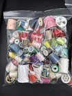 Vtg Lot Of 135 Sewing Thread Spools Mixed Brands Colors Spool Size