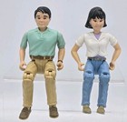 2 Lot Set Fisher Price Loving Family Dollhouse Dolls - Asian Mom   Dad 1998