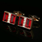3ct Emerald Lab Created Red Ruby Cufflink For Men s Shirt 14k Yellow Gold Plated