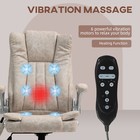 High Back Vibration Massage Office Chair  Heated Computer Chair Cream White