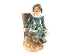 Pixie Elf Figurine Planter Sitting On Mushroom By Stump Ceramic Japan Vintage