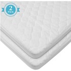 Waterproof Quilted Mini Crib Mattress Pad Cover 2 Count Soft Comfortable Silent