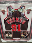 Dennis Rodman Chicago Bulls Autographed Black 1995 Mitchell   Ness Jersey Framed