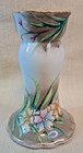Antique Hand Painted Nippon Hatpin Holder Vase Moriage Gold Gilt Flowers 1910s