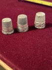 3 Vintage Sterling Silver Thimbles Size 8-9-10 Free Shipping 