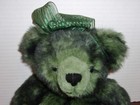 Dakin applause Dk Green Tipped Plush Bear  Bow Stuff Animal 12 