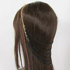 New Women Long Gold Metal Head Chain Hair Piece Pins Jewelry Claws Silver Black