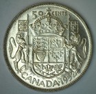 1952 Canada Silver Fifty Cents Coin Almost Uncirculated 50c Au Canadian 50-cents
